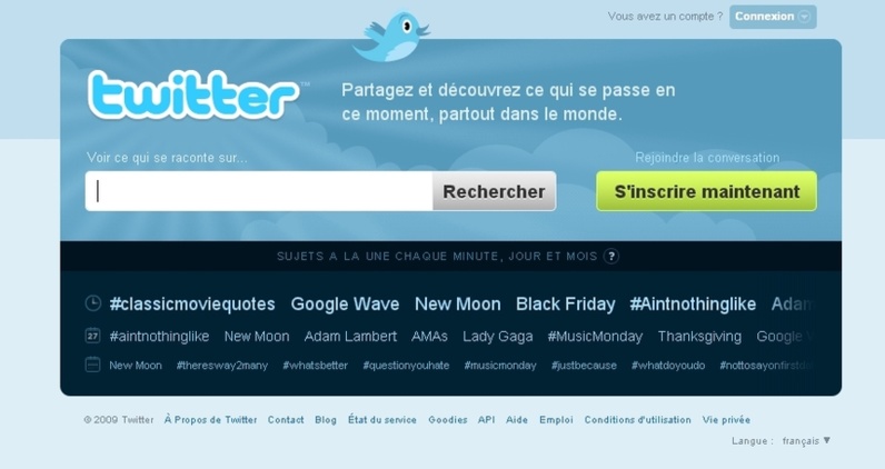 Twitter en français. Twitter en français.