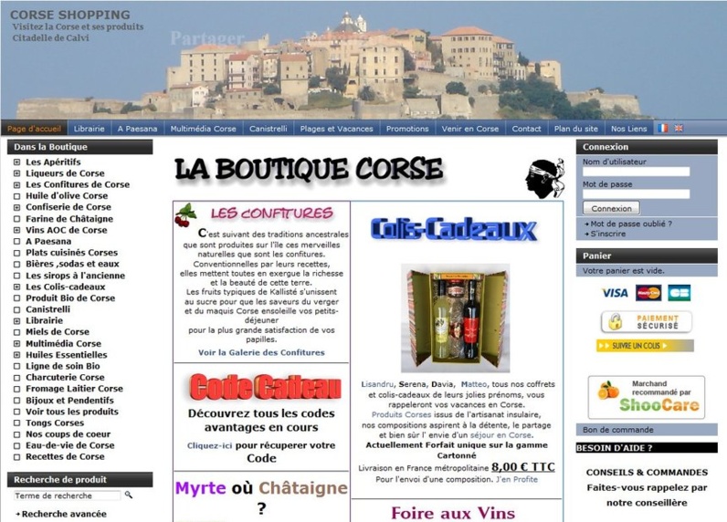 La boutique corse sur le Web