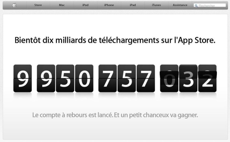 10 milliards d'applications sur Apple store 10 milliards d'applications sur Apple store