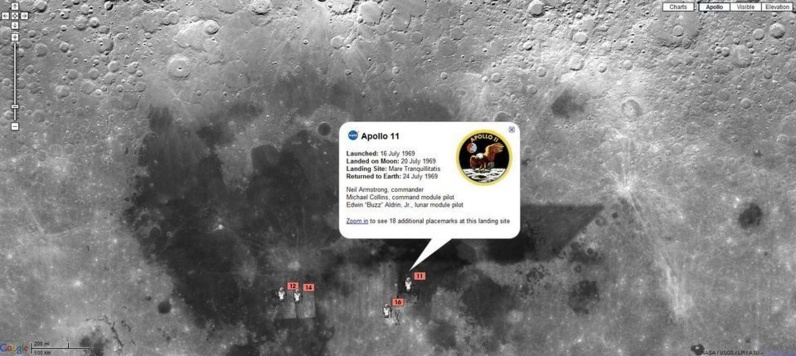 Appollo 11 sur Google Moon Appollo 11 sur Google Moon