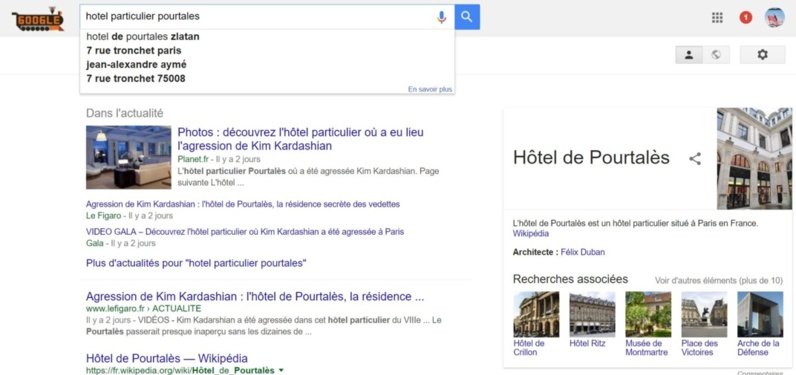 Hôtel Pourtales et Google