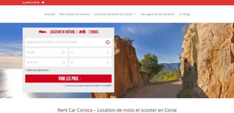 Nouveau site internet : Rent Car Corsica