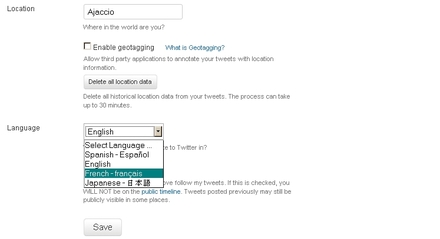 Changer la langue de Twitter