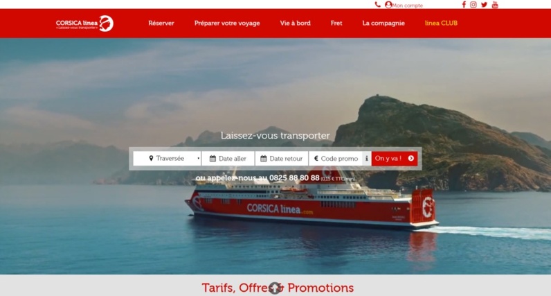 Le nouveau site de Corsica Linea