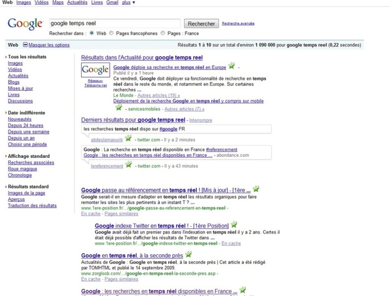Google en temps réel parle donc français.