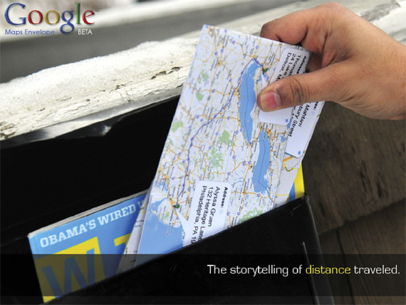 Google mail...ou comment Gmail + Google Maps vous envoi une Google Enveloppe !