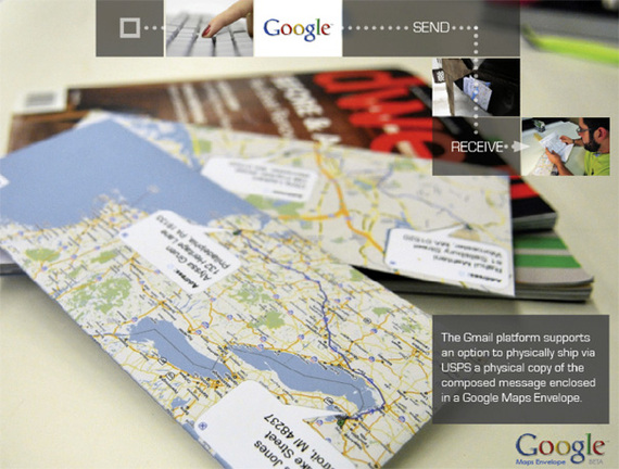 Google mail...ou comment Gmail + Google Maps vous envoi une Google Enveloppe !