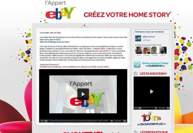 Ebay se lance dans le web Realité ou le home story pour ses 10 ans.