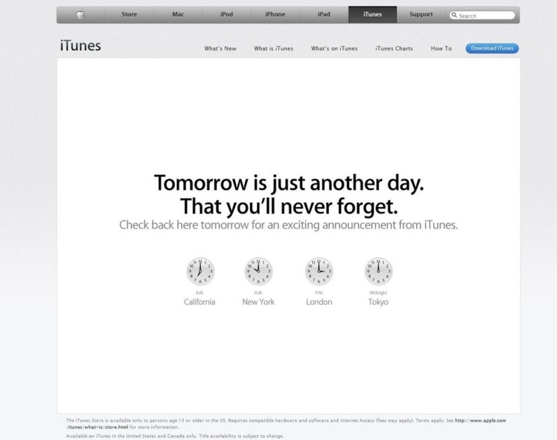 L'art du teasing par Apple....vous n'oublierez jamais demain !