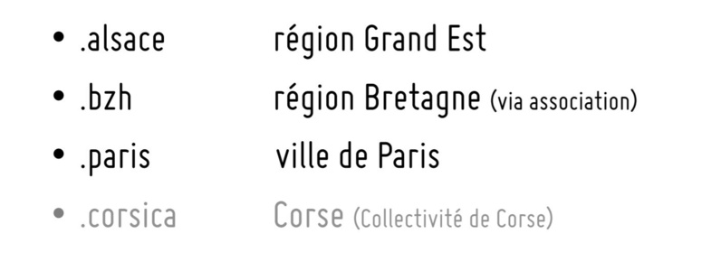 Les 4 extensions de nom de domaines  régionales