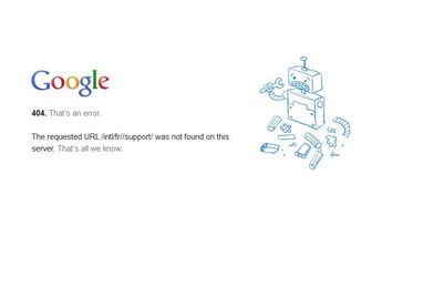 Google 404...je ne l'avais jamais vu !