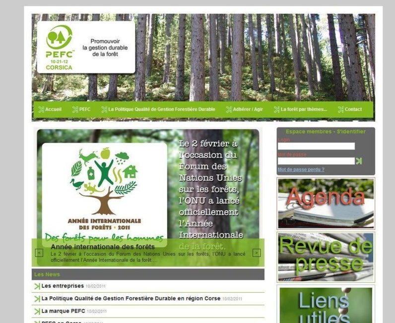 Le site Pefc en Corse