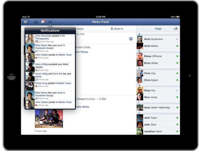 Facebook sur Ipad....enfin !