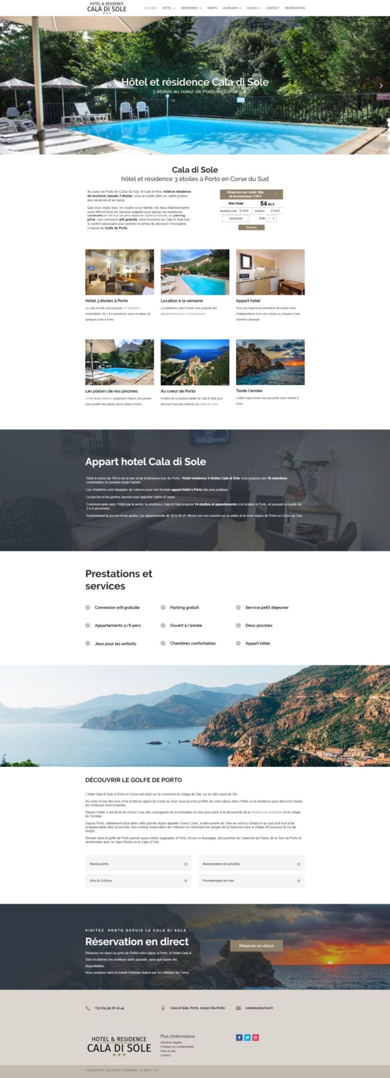 Nouveau site : refonte de l'hôtel Cala di Sole à Porto