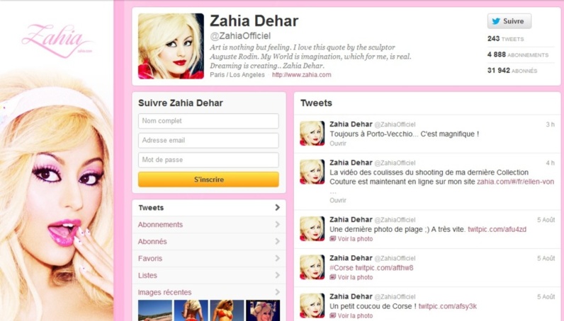 Zahia s'écrit en ce moment #corse @zahia #hot sur #twitter