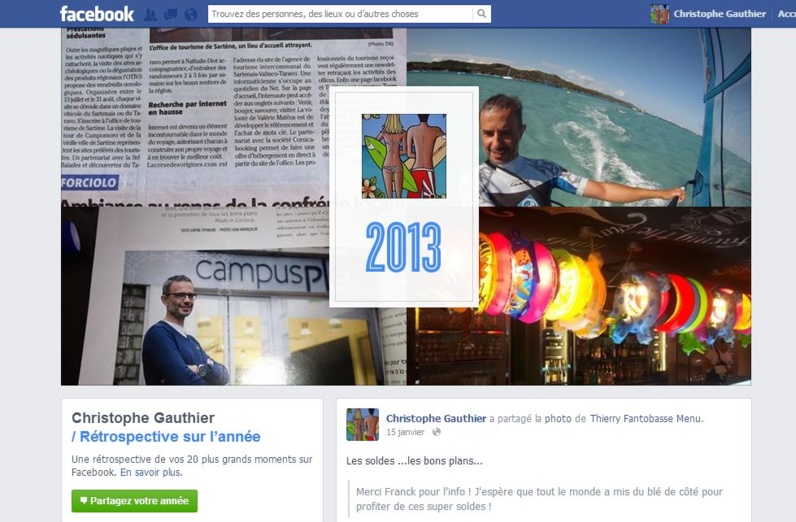 Facebook Year in Review....l'année 2013 via le prisme Facebook