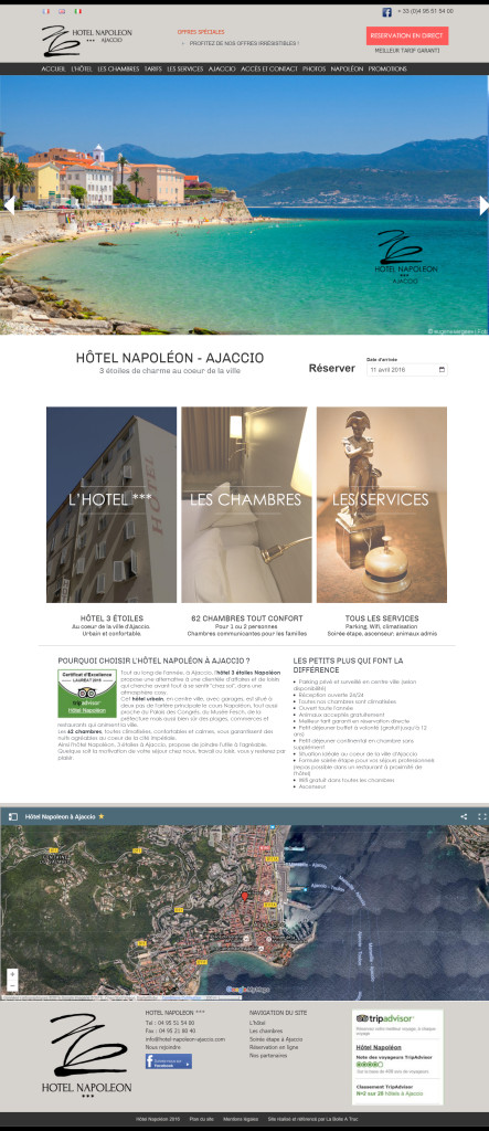Nouveau site internet : refonte de l'hôtel Napoléon à Ajaccio
