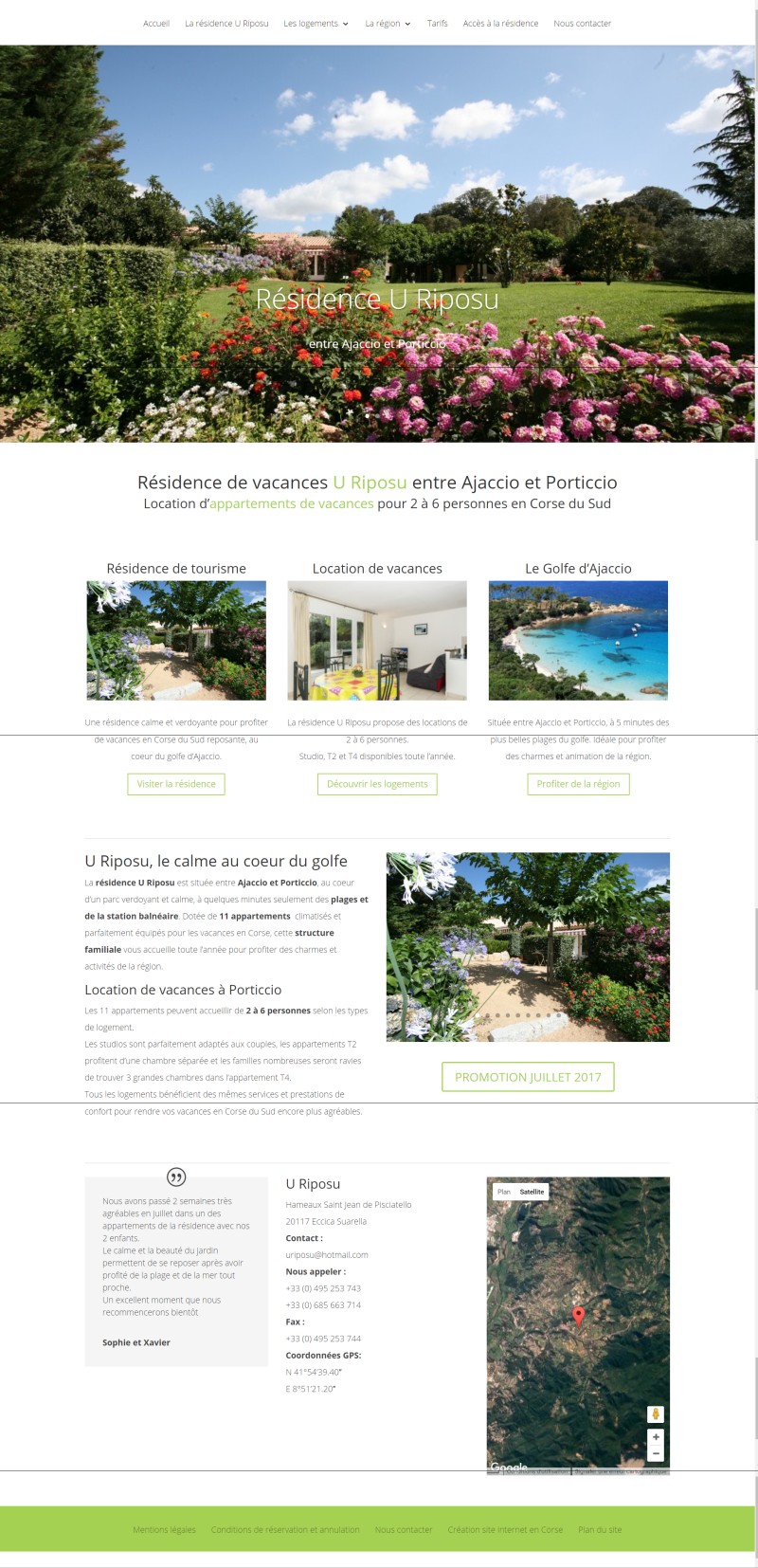 Nouvelle réalisation résidence U Riposu à Eccica