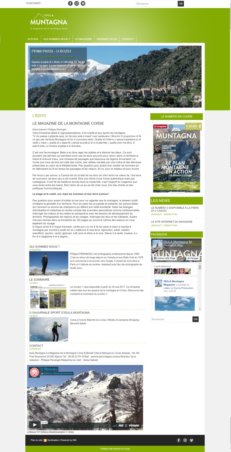 Nouveau site internet : Isula Muntagna