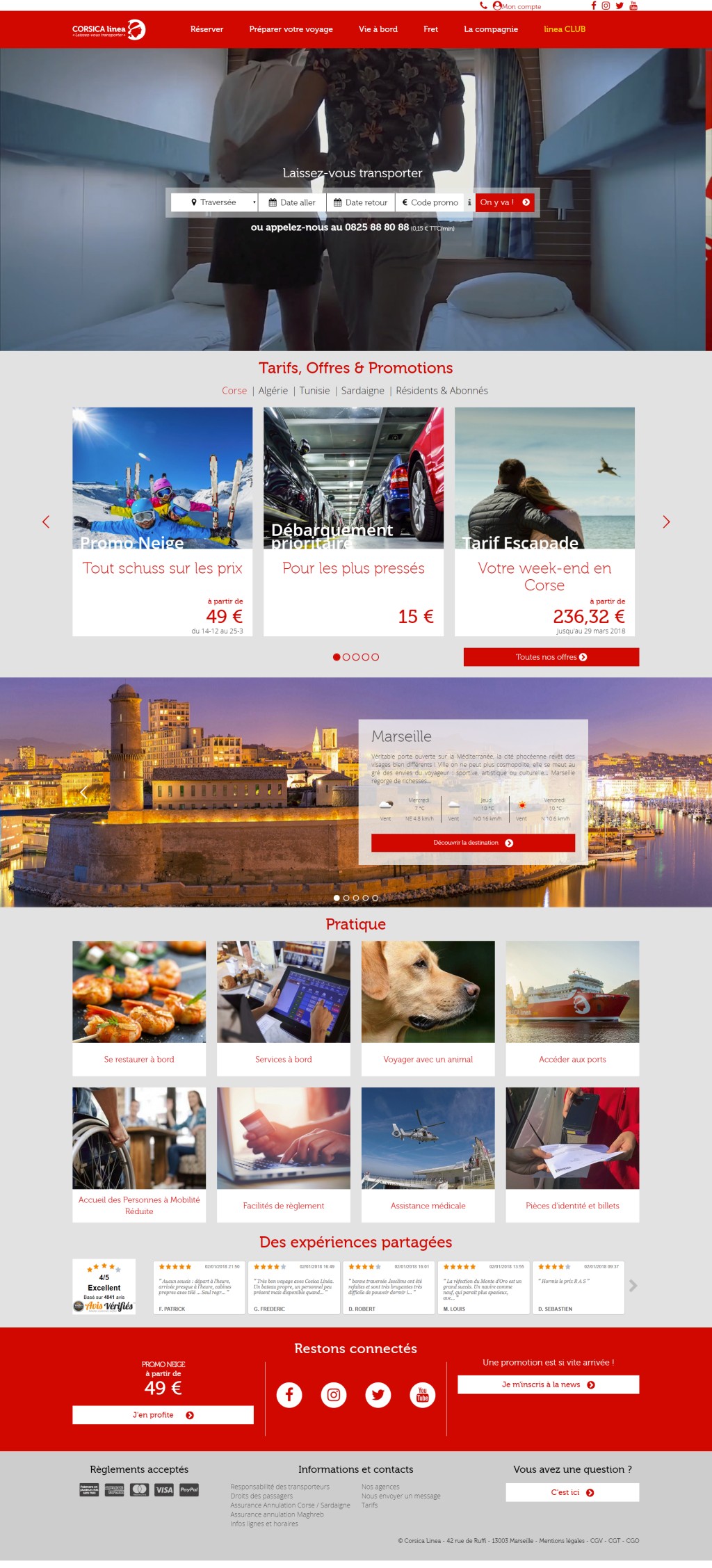 Le nouveau site de Corsica Linea Le nouveau site de Corsica Linea