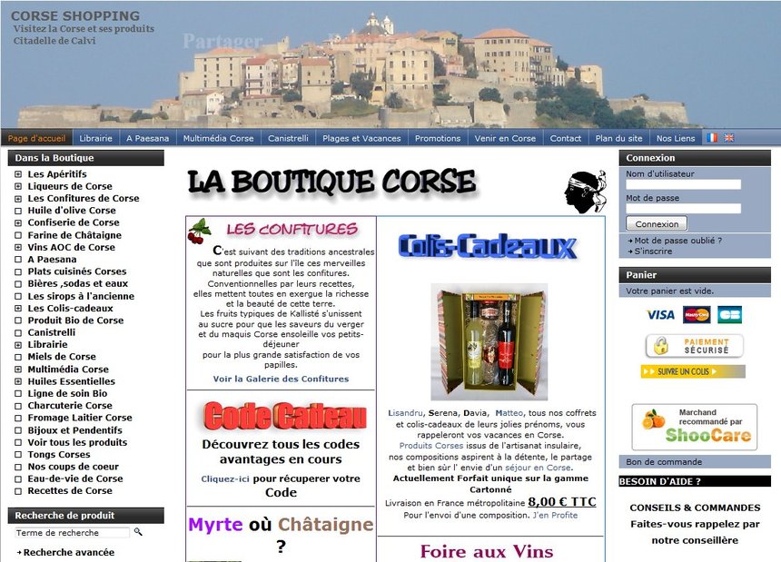 La boutique corse sur le Web