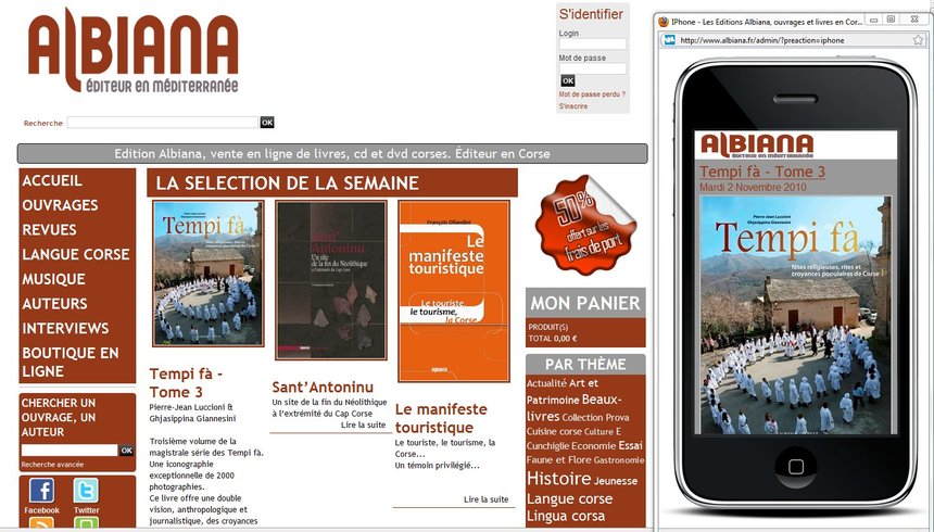 Albiana.fr et sa version mobile m.albiana.fr