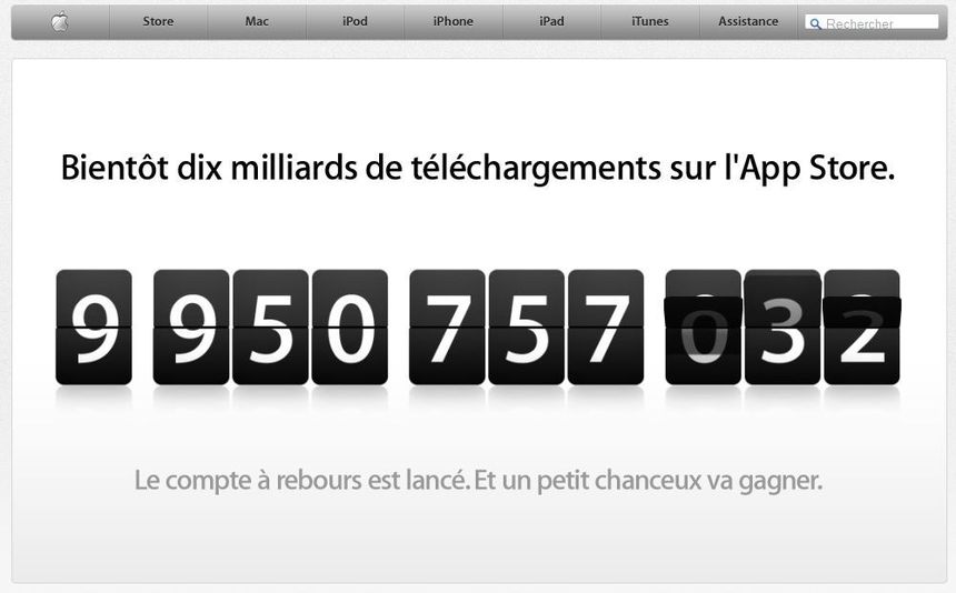 10 milliards d'applications sur Apple store