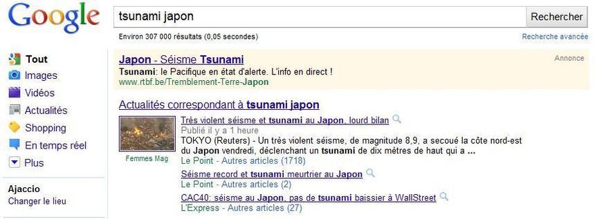 Google, le web et le Japon #tsunami #tremblement de terre. Google, le web et le Japon #tsunami #tremblement de terre.