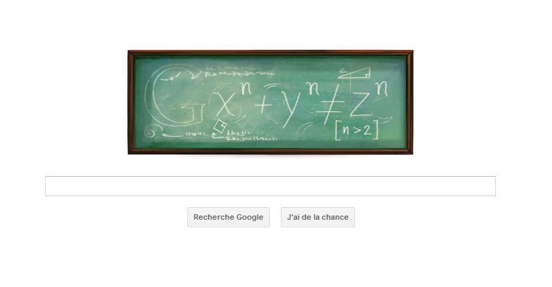 Google Doodle Pierre de Fermat 17 Aout 2011