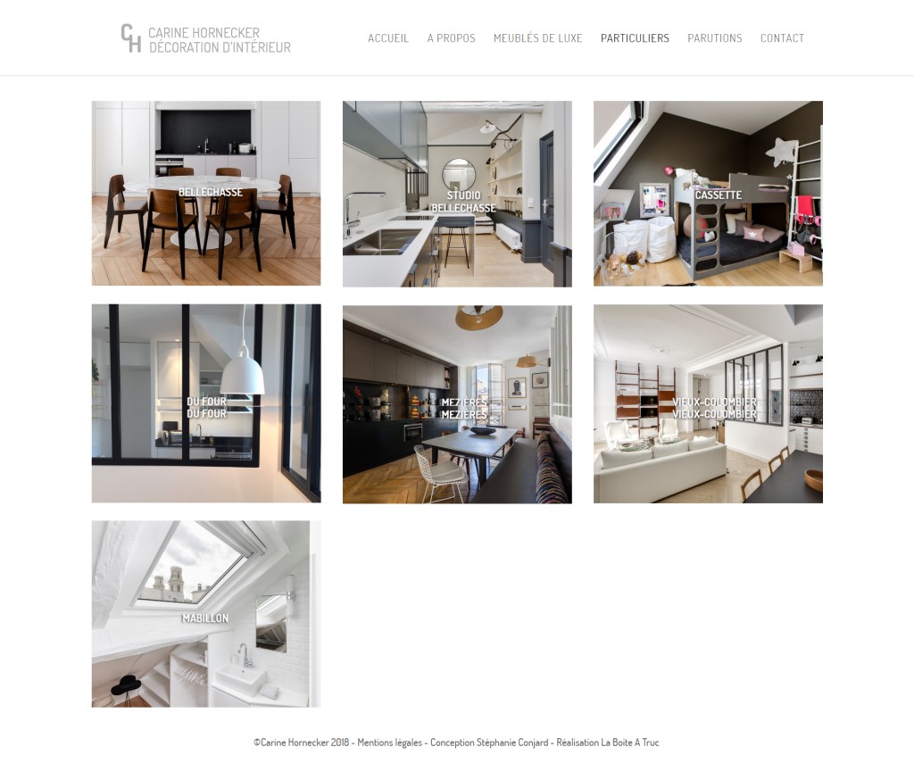 Nouveau site internet : Carine Hornecker, décoratrice à Paris