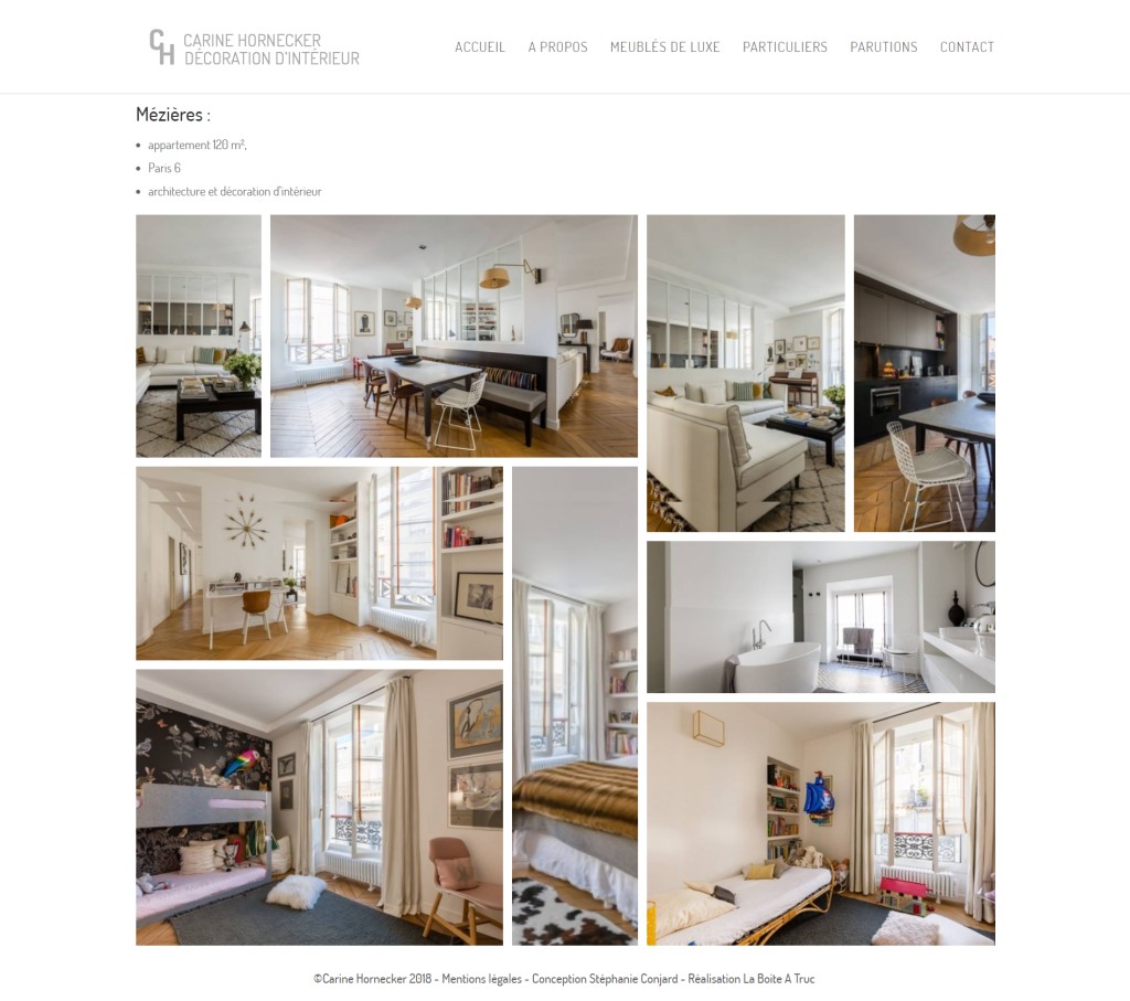 Nouveau site internet : Carine Hornecker, décoratrice à Paris