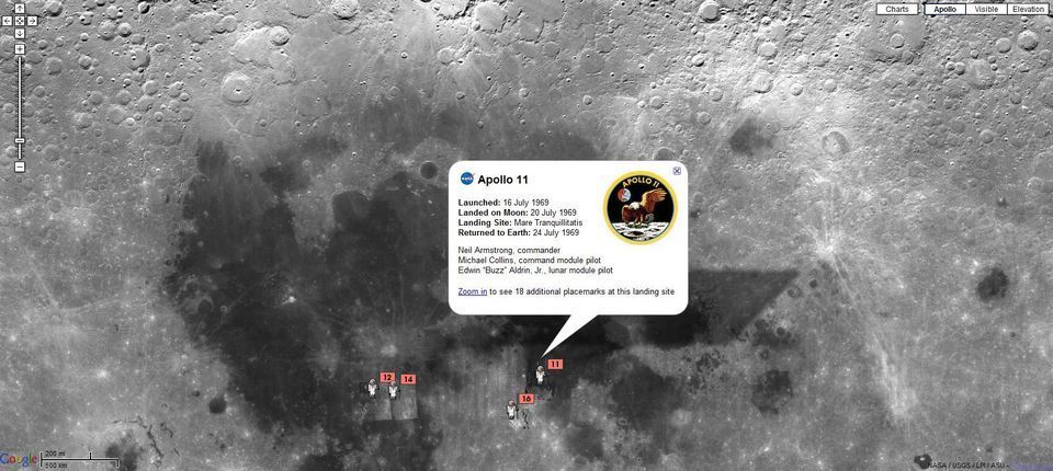 Appollo 11 sur Google Moon