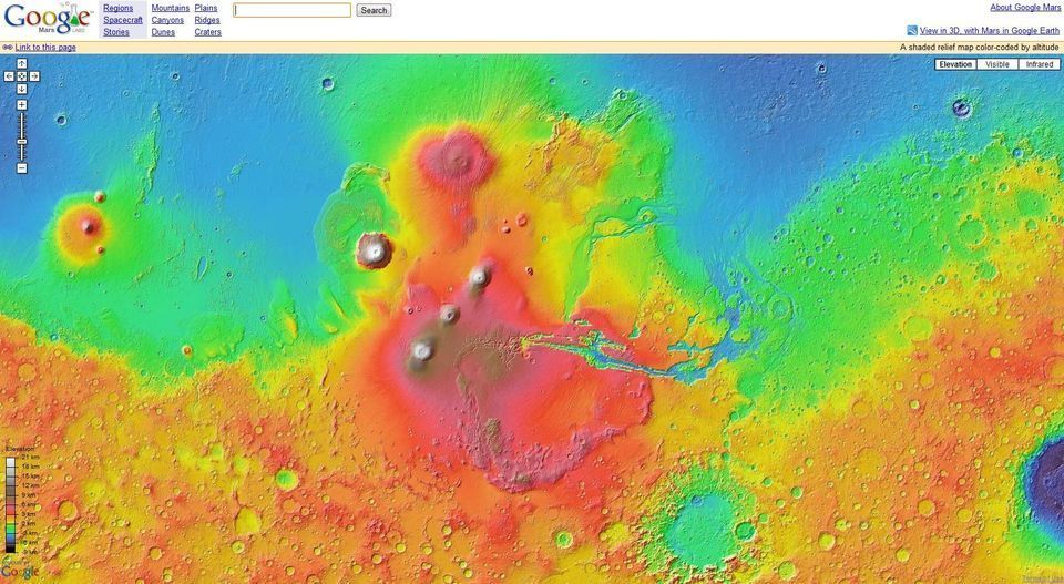 Prenez de la hauteur avec Google, mais Google Moon et Google Mars....