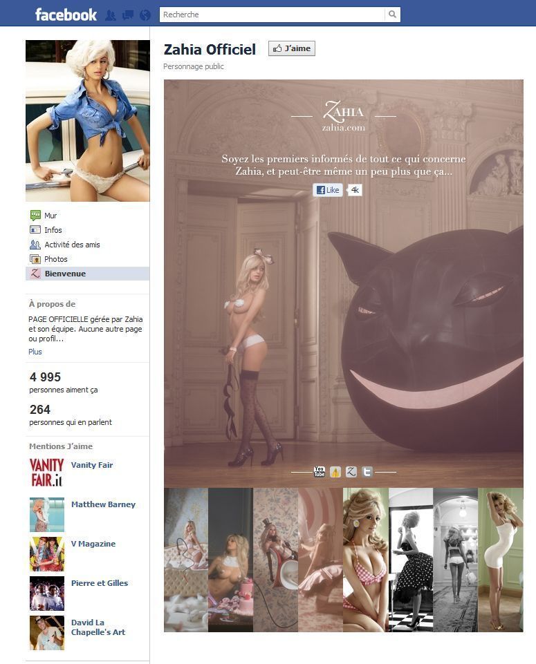 Zahia sur Facebook