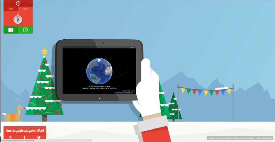 Sur la piste du père Noel par Google