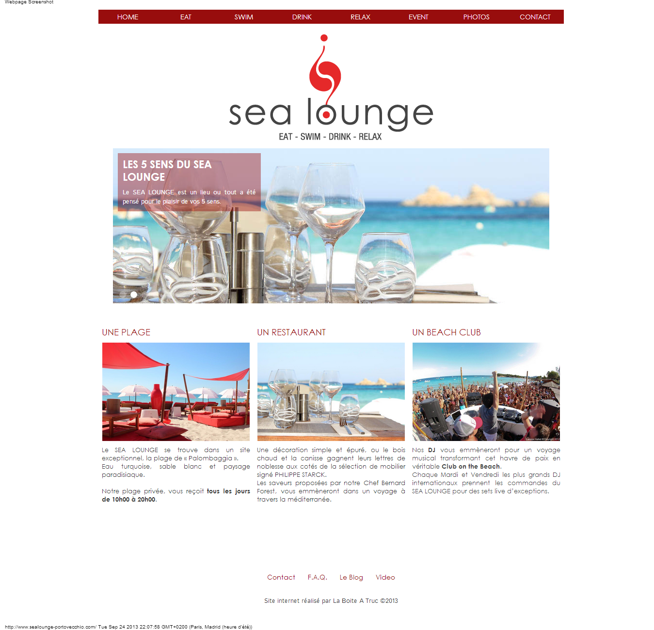 Nouveau Site internet Sea Lounge Porto vecchio