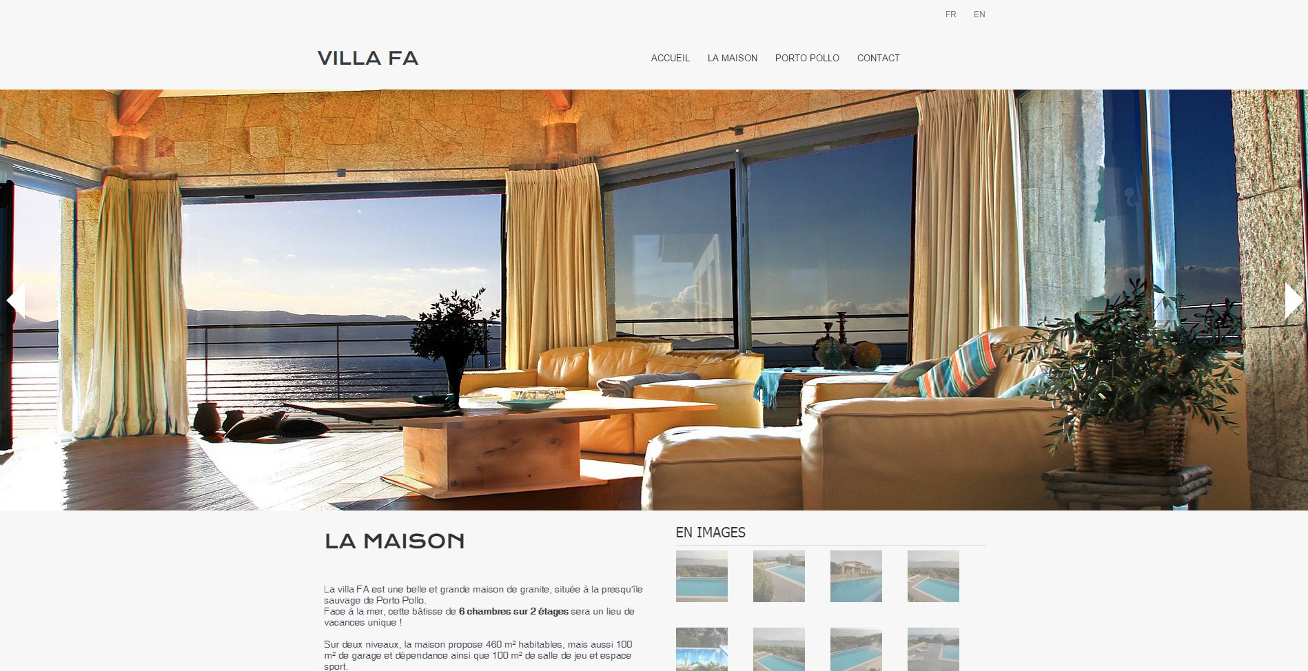 Nouveau site internet : La Villa Fa à Porto Pollo