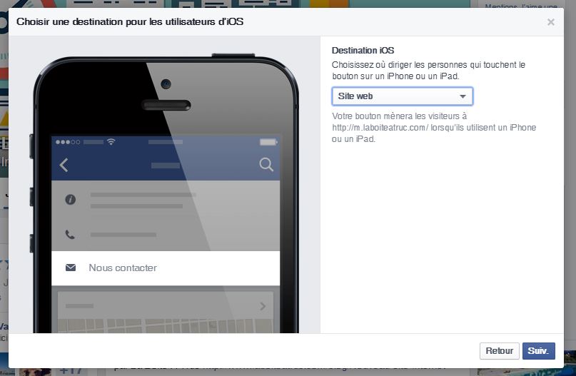 Nouveau bouton Call to Action Facebook