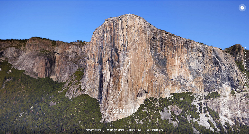 Le Yosémite dans Google Street View