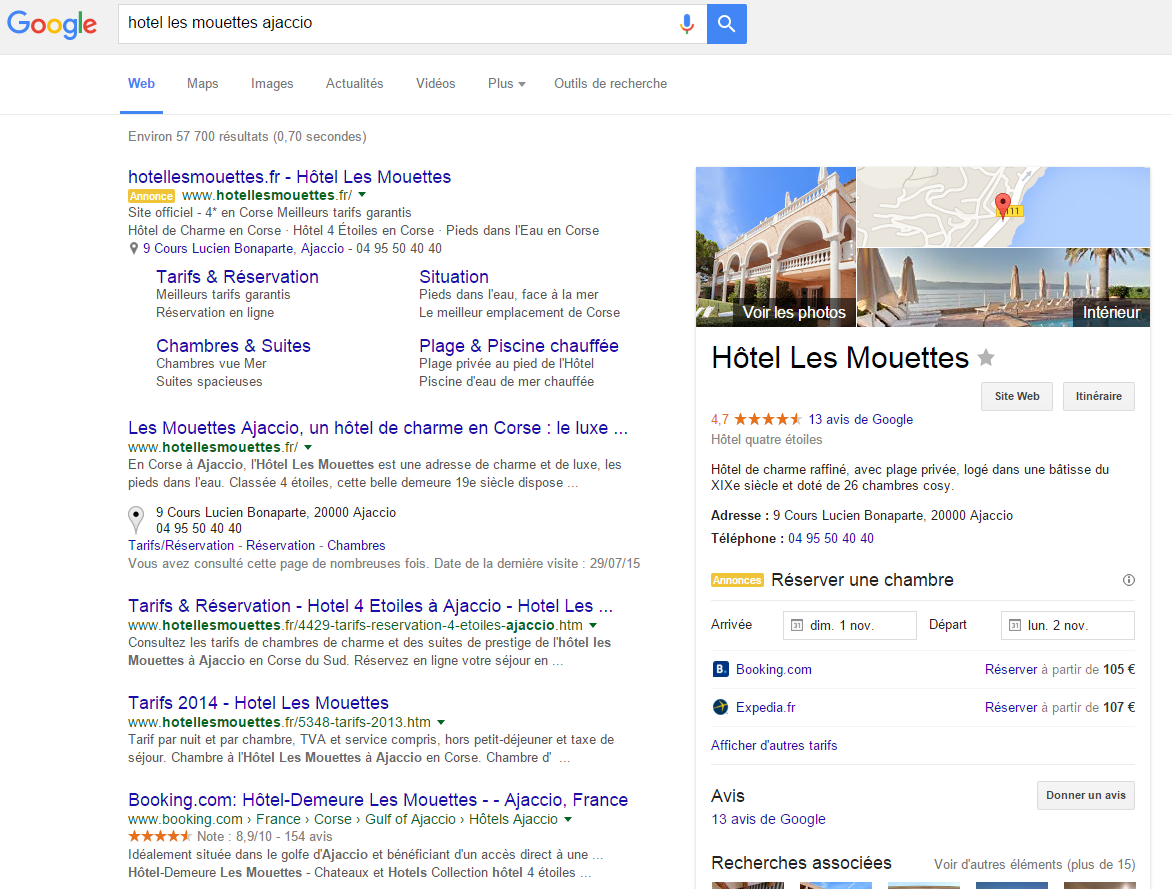 Hotel les mouettes à Ajaccio Hotel les mouettes à Ajaccio