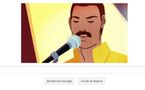 Google Rocks ! Un doodle Freddie Mercury ...Google save the Queen